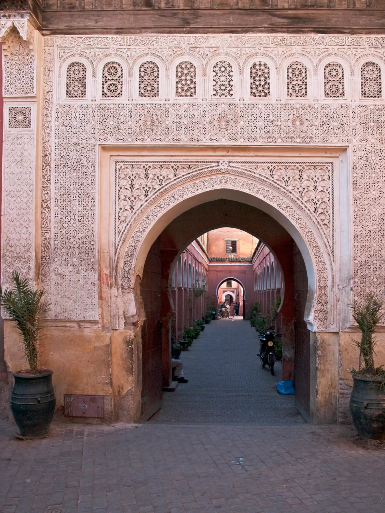 Southern entrance by the Zawiya of Sidi Bel Abbès in the Marrakech medina.